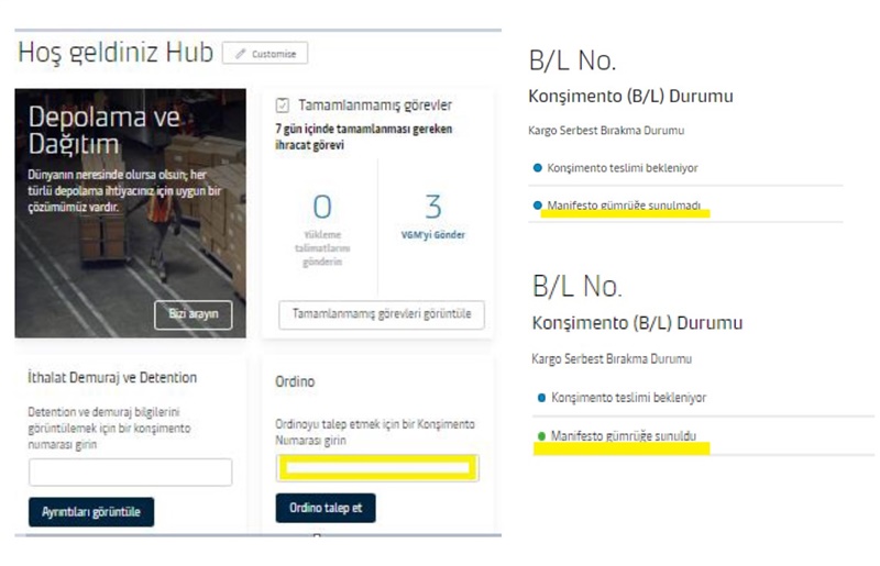 Gemi Kalkışı Sonrasında Gerçekleştirilen Konşimento Revize İşlemleri